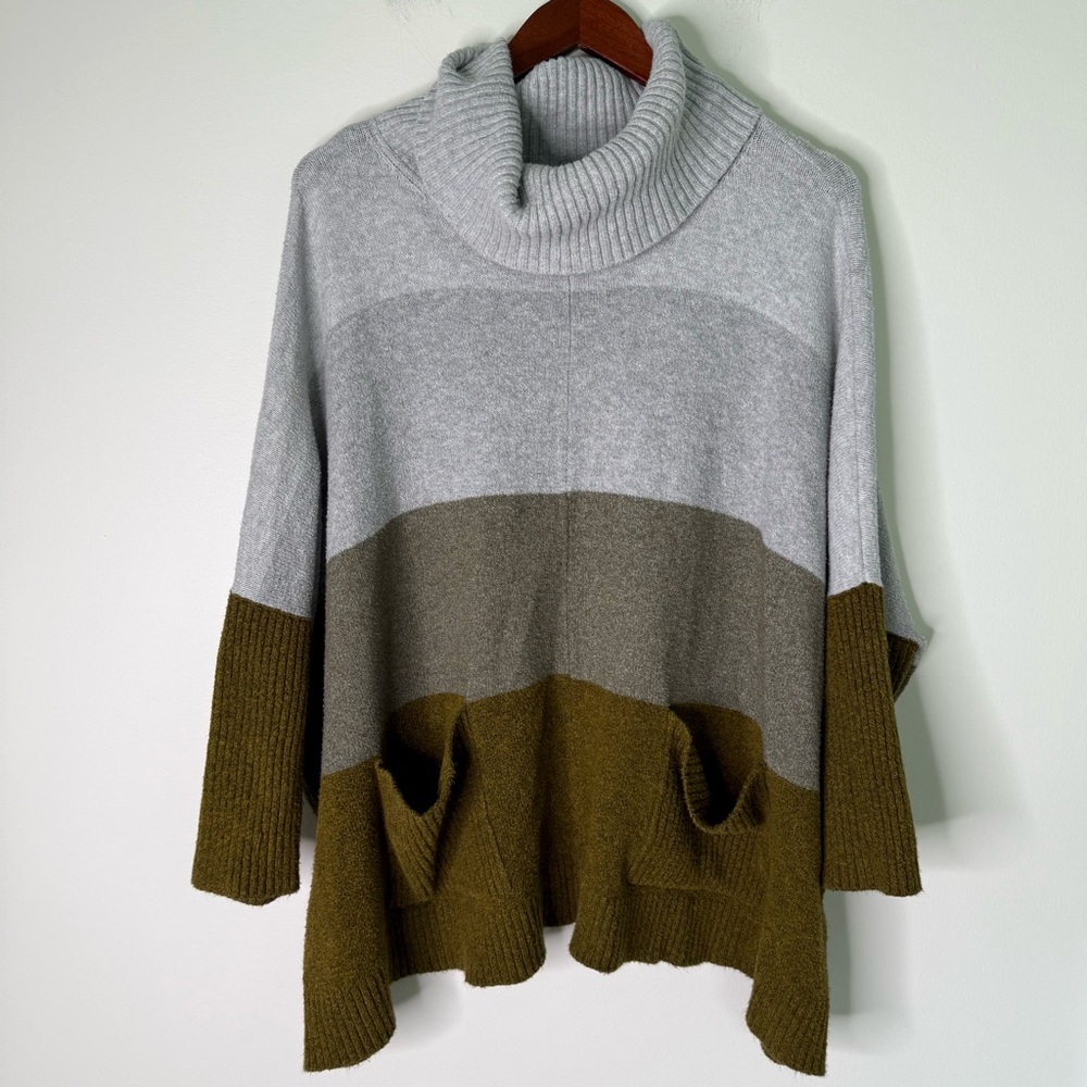 Loft Cozy Striped Oversized Fall Sweater Size XL